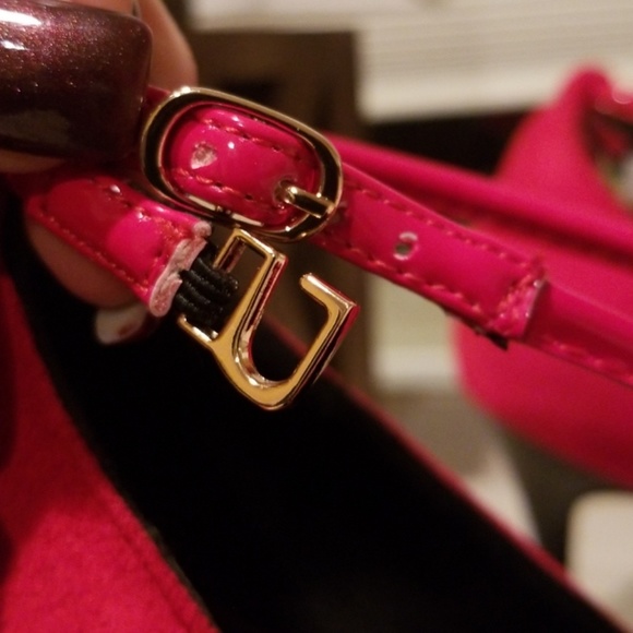 Red Faux Suede Heels - Picture 7 of 8